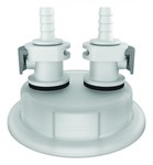 image of Justrite Polypropylene Carboy Cap Adapter - 83 mm Width - 2.8 in Height - 697841-18222
