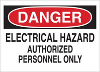 image of Brady B-120 Fiberglass Reinforced Polyester Rectangle White Electrical Safety Sign - 14 in Width x 10 in Height - 69193