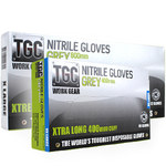 The Glove Company TGC WorkGear Gray Large Disposable Gloves - 16 in Length - Textured Finish - 8 mil Thick - 162403