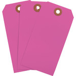 image of Brady 102060 Fluorescent Pink Rectangle Cardstock Blank Tag - 2 3/8 in 2 3/8 in Width - 4 3/4 in Height - 01284