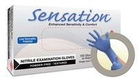image of Microflex High Five Sensation N73 Blue Large Powder Free Disposable Gloves - Medical Exam Grade - Rough Finish - N733