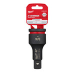 image of Milwaukee SHOCKWAVE Impact Duty Socket Extension 49-66-6709 - 3/4 in Male Square - 4 in Length - Chrome Molybdenum Steel - Black Finish - 58395