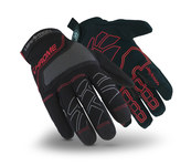 image of HexArmor Chrome Series 4022 Black/Red/Gray 9 Synthetic SuperFabric/Synthetic Leather Cut and Sewn Mechanic's Gloves - ANSI A8 Cut Resistance - PVC Palm & Fingers Coating