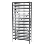 image of Akro-Mils Shelfmax AS1279170SC Fixed Shelving System - Steel - 13 Shelves - 36 Bins