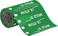 image of Brady 109926 Self-Adhesive Pipe Marker - Vinyl - White on Green - B-946 - 68163