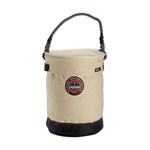 image of Ergodyne Arsenal 5730T Canvas / Leather / Plastic Bucket - Canvas / Leather / Plastic - 150 lb - White - 14530