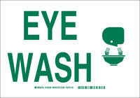 image of Brady B-555 Aluminum Rectangle White Eyewash Sign - 10 in Width x 7 in Height - 122427