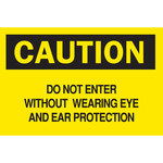 image of Brady B-120 Fiberglass Reinforced Polyester Rectangle Yellow PPE Sign - 14 in Width x 10 in Height - 69106