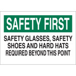 image of Brady B-120 Fiberglass Reinforced Polyester Rectangle White PPE Sign - 14 in Width x 10 in Height - 69481