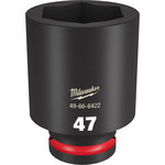 image of Milwaukee SHOCKWAVE Impact Duty 49-66-6422 6 Point 47 mm Deep Socket - Forged Steel - 3/4 in Drive - 2.68 in Length - 58391