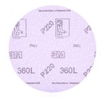 image of 3M Hookit 360L Coated Aluminum Oxide Purple Hook & Loop Disc - Film Backing - 3 mil Weight - P220 Grit - Very Fine - 6 in Diameter - 20798