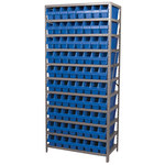 image of Akro-Mils Shelfmax AS1879048 Fixed Shelving System - Steel - 11 Shelves - 80 Bins - AS1879048 BLUE