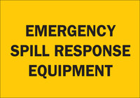 image of Brady B-401 Polystyrene Rectangle Yellow Spill Response Sign - 14 in Width x 10 in Height - 60348