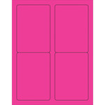 image of Tape Logic LL176PK Rectangle Laser Labels - 5 in x 3 1/2 in - Permanent Acrylic - Fluorescent Pink - 14710