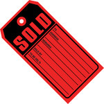 image of Red/Black 10 Point Cardstock Sold Tags - SHP-11022