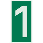 image of Brady Bradyglo B-324 Polyester Rectangle Green IMO Evaluation Number Sign - 3 in Width x 6 in Height - Glow in the Dark - 59299