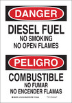 image of Brady B-555 Aluminum Rectangle White Chemical Warning Sign - 7 in Width x 10 in Height - Language English / Spanish - 124013