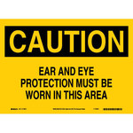 image of Brady B-558 Recycled Film Rectangle Yellow PPE Sign - 14 in Width x 10 in Height - 118273