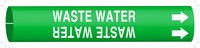image of Brady 4153-H Strap-On Pipe Marker, 10 in to 15 in - Water - Plastic - White on Green - B-915 - 44967
