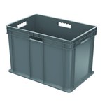 image of Akro-Mils 37686 Straight Wall Container - Gray - Industrial Grade Polymer - 23 3/4 in x 15 3/4 in x 16 1/8 in - 37686 GREY
