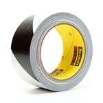 image of 3M 5700 Safety Stripe Black / White Marking Tape - 2 in Width x 36 yd Length - 5.4 mil Thick - 97934