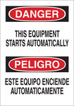 image of Brady B-555 Aluminum Rectangle White Equipment Safety Sign - 10 in Width x 14 in Height - Language English / Spanish - 38411