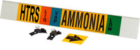 image of Brady 59929 Strap-On Pipe Marker - Ammonia - Polyester - Black / Blue / Green / White on Yellow - B-681, B-883