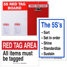 Red Tag / 5S Equipment Handling Process Signs, Stations & Boards