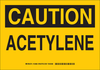 Picture of Brady B-555 Aluminum Rectangle Yellow English Chemical Warning Sign part number 125889 (Main product image)