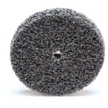 3M Scotch-Brite XL-UW Unitized Silicon Carbide Soft Deburring Wheel - Fine Grade - Arbor Attachment - 1 1/2 in Diameter - 1/8 in Center Hole - 1/4 in Thickness - 13714