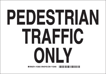 Picture of Brady B-555 Aluminum Rectangle White English Pedestrian & Crosswalk Sign part number 123836 (Main product image)