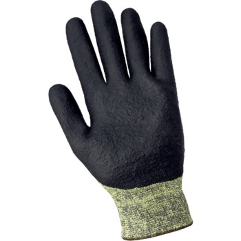 Global Glove The Tsunami Grip CR609 Black/Gray/Green 9 Cut-Resistant Gloves - ANSI A4 Cut Resistance - Nitrile Palm & Fingers Coating - CR609/9