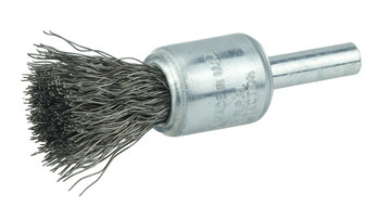 Weiler Steel Cup Brush - Unthreaded Stem Attachment - 1/2 in Diameter - 0.010 in Bristle Diameter - Cup Material: Coated - 11001