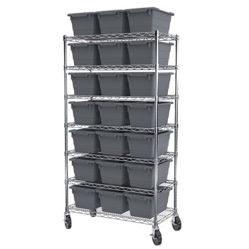 Picture of Akro-Mils AWS1836M34301 Akro-Tub 2000 lb Adjustable Gray Chrome Steel Open Fixed Shelving System (Main product image)