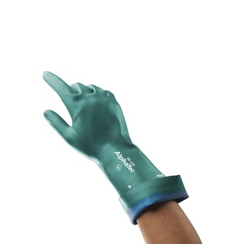 Ansell AlphaTec 58-335 Green 8 Unsupported Chemical-Resistant Glove - 15 in Length - 31 mil Thick - 284976