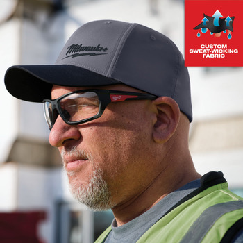 Milwaukee WORKSKIN Dark Gray Large/XL Polyester Performance Fitted Hat - 045242-74708