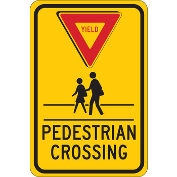 Picture of Brady B-401 Polystyrene Rectangle English Pedestrian & Crosswalk Sign part number 124399 (Main product image)
