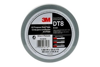 3M DT8 All Purpose Silver Duct Tape - 42 in Width x 60 yd Length - 8 mil Thick - 86468