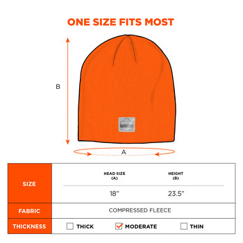 Ergodyne N-Ferno 6812 Orange Universal Acrylic Cold Weather Hat - 720476-16814