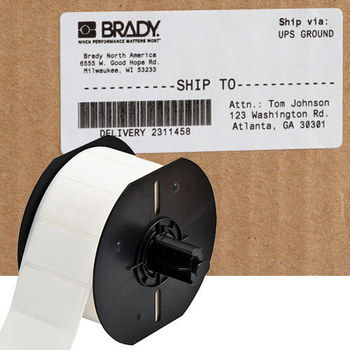 Picture of Brady White Paper Thermal Transfer B33-25-424 Die-Cut Thermal Transfer Printer Label Roll (Main product image)