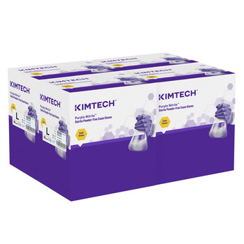 Kimtech Purple Large Disposable Gloves - Medical Exam Grade - 9 in Length - Rough Finish - 52103