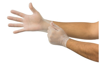 Microflex High Five V24 White Medium Powdered Disposable Gloves - Industrial Grade - Smooth Finish - V242