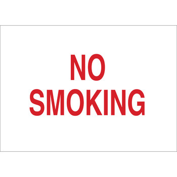 Picture of Brady B-120 Fiberglass Reinforced Polyester Rectangle White English No Smoking Sign part number 72024 (Main product image)
