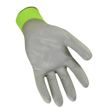 Valeo V830 Green/Grey Large Nylon Work Gloves - Polyurethane Palm & Fingers Coating - VI9586LG