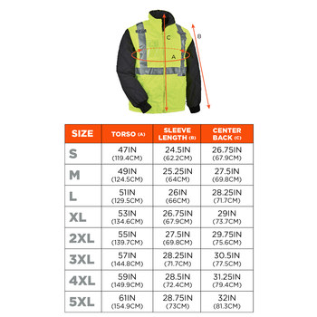Ergodyne GloWear Cold Condition Jacket 8287 25494 - Size Large - Lime