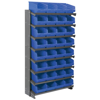 Picture of Akro-Mils APRS080 APRS 400 lb Blue / Green / Red / White / Yellow Gray Powder Coated Steel 16 ga Single Sided Fixed Rack (Main product image)
