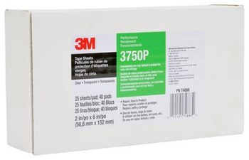 3M 3750P Clear Standard Package Repair Sheet - 2 in Width x 6 in Length - 3.1 mil Thick - 74888