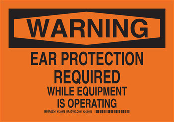 Picture of Brady B-401 Polystyrene Rectangle Orange English Equipment Safety Sign part number 128977 (Main product image)