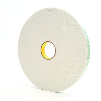 3M 4008 White Double Sided Foam Tape - 1 in Width x 36 yd Length - 1/8 in Thick - 06452