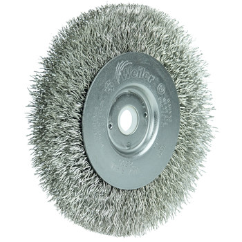 Weiler 00184 Wheel Brush - 4 in Dia - Crimped Stainless Steel Bristle
